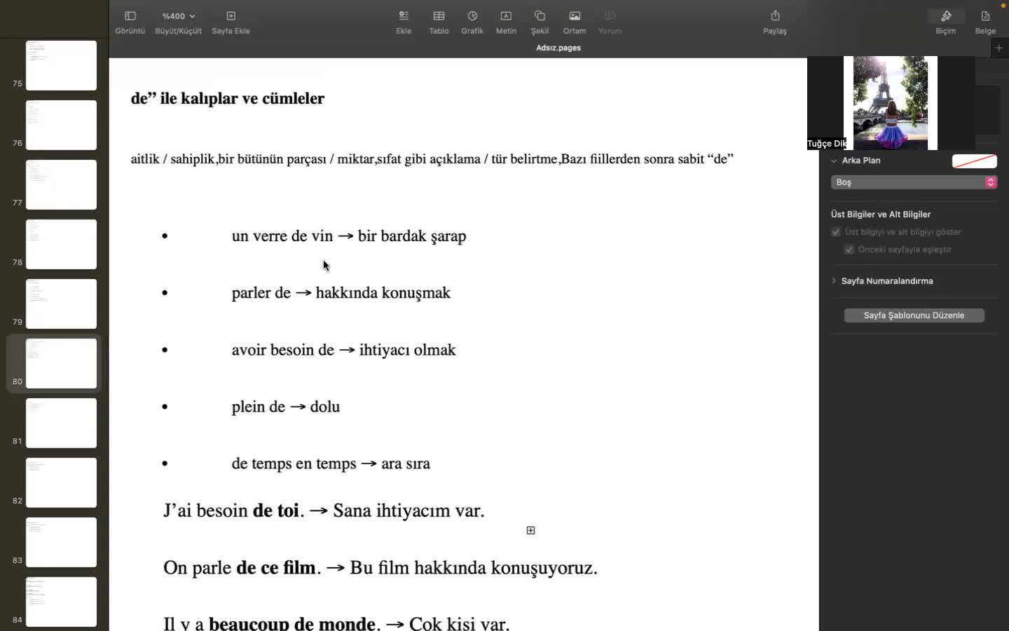 11- "de" ile Kalıplar ve Cümleler 